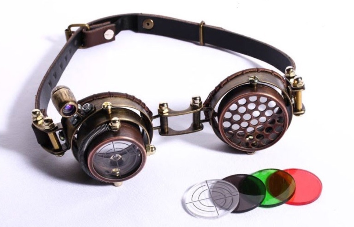 Steampunkbrille mit Wechselscheiben